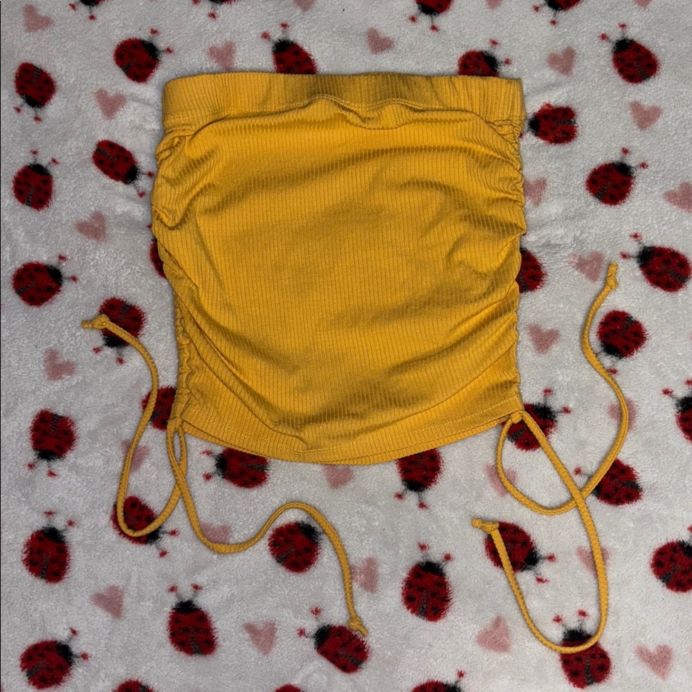 Love Tree Mustard Ribbed Top - Picture 2 of 5